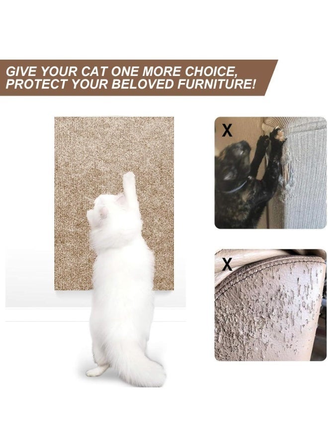 Arabest Cat Scratching Mat,Sofa Cat Scratch Protector,Anti Scratch Cat Furniture Protectors,Self-Adhesive Climbing Cat Scratcher for Protecting Furniture and Wall from Cat Scratching(Khaki, 100cm x 60cm) - Image 2